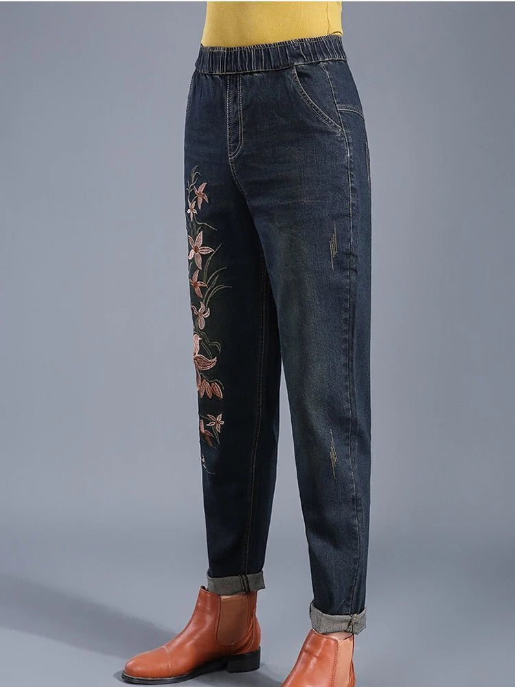 Summer High Waist Ankle-length Straight Jeans Women Wide Leg Denim Pants Casual Pantalones Oversize 70kg Trousers Blue Vaqueros