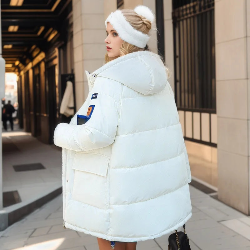 Veste parka en coton à double face pour femme, veste longue rembourrée , version coréenne de la veste parka ample BF