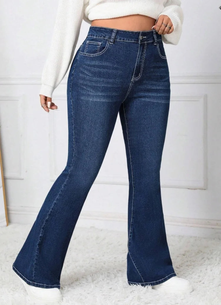 Nouvelles Femmes Taille Haute Boot Cut Jeans Mode Slim Fit Stretch Papillon Brodé Flare Jeans Pantalon Skinny