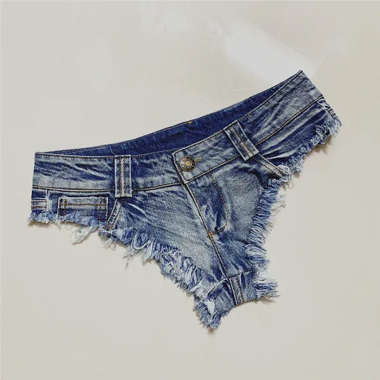 Low Waist Shorts Mini Hot Jeans Dance Thong Bar Shorts Denim Beach Casual Lady