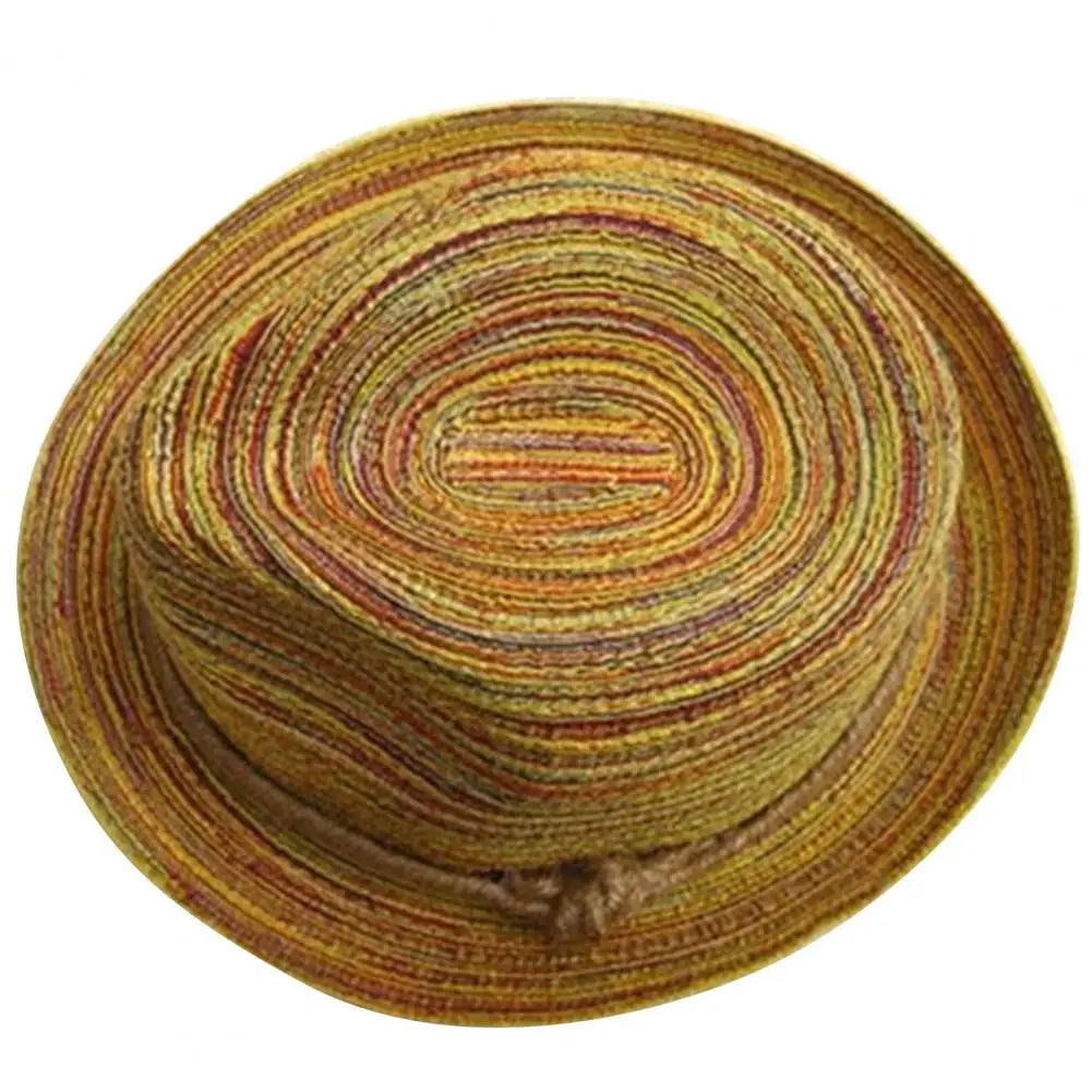 Sun Hat Hat Women Foldable Straw Hat Straw Summer Bohemia Style Straw Hats Striped Braided Rope Beach Beach Straw Sun s F