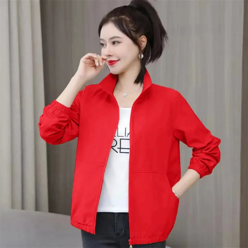 2024 New Summer Jacket Women Sun Protection Clothing Fashion Casual Zipper Thin Casual Loose Casual Loose Windbreaker Coat