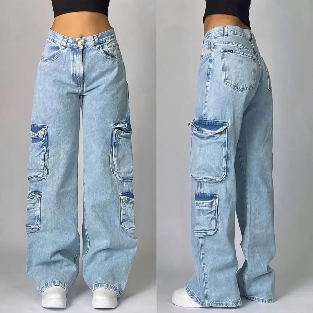 Pantalon large style hip-hop américain Y2k style gothique avec fermeture éclair et tête de mort brodée pour homme, style Harajuku, vintage, taille haute, décontracté, unisexe