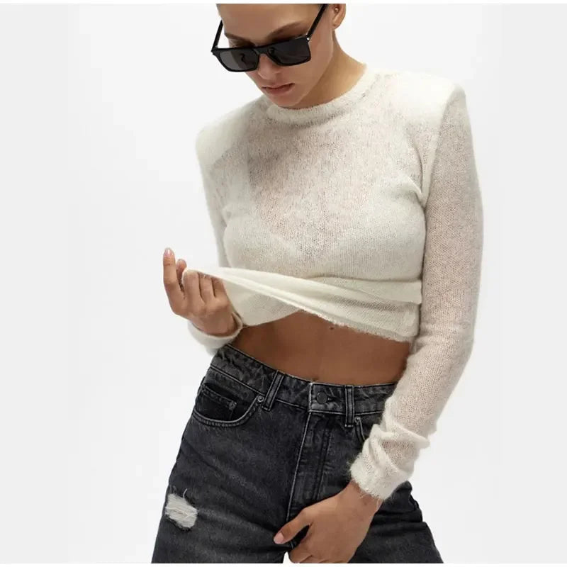 Women Elegant Soft Women Knited Pullover Sweater Lady Casual Crew Neck Long Sleeve Sweaters 2024 Spring Autumn Female Outwear