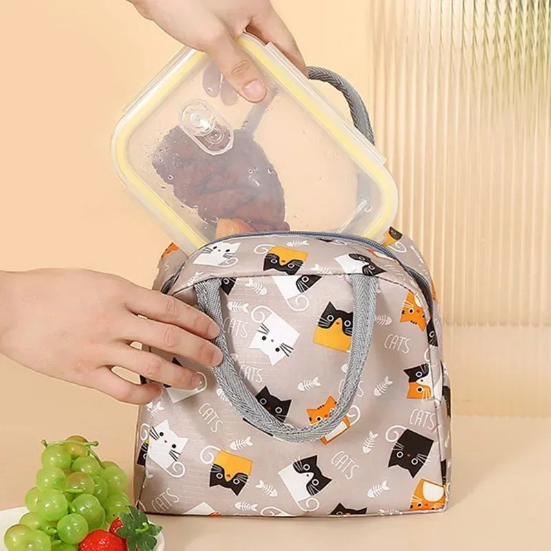 Lunch Bag Handle Insulation Cooler Bag for Women Kid Lunch Box Picnic Travel Portable Food Storage Breakfast Thermal Food Bag