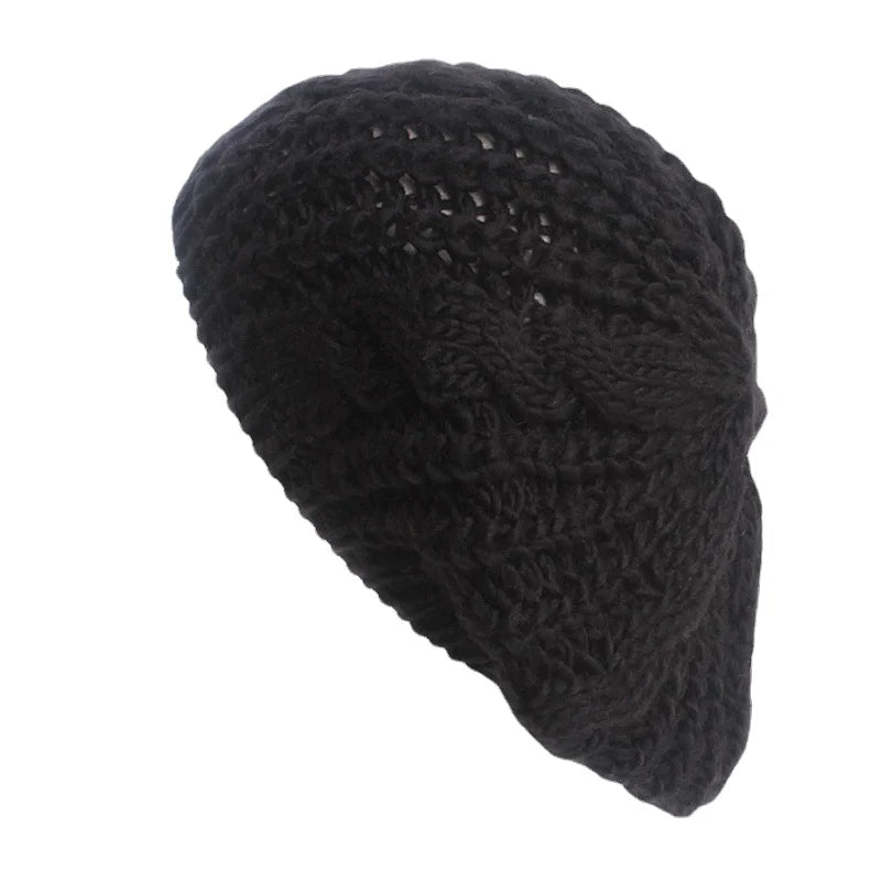 Winter  Knitted  Beanie Hat  For Women  Lady 's Twist knitting Beret   Winter  Solid  Skullies & Beanies