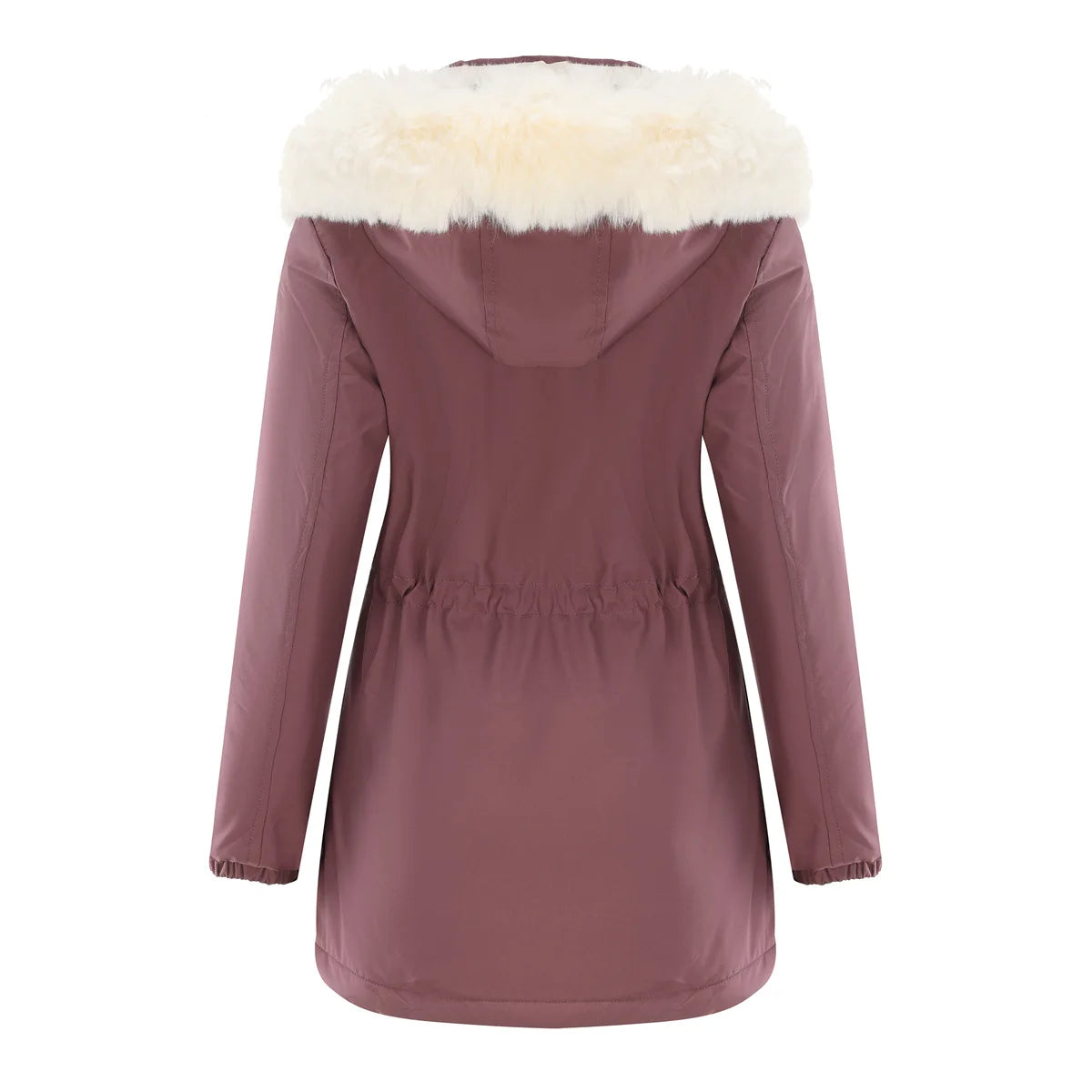 Veste  pour femme, veste en coton chaud double face, casquette amovible, manches longues, fermeture éclair, veste en coton épais, col en fourrure, Parkas