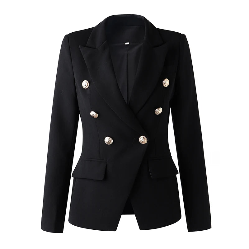 Blazer noir Harley Fashion pour femme, design classique, style européen, printemps, automne, fitness, slim, OL, tout-assorti, haute qualité