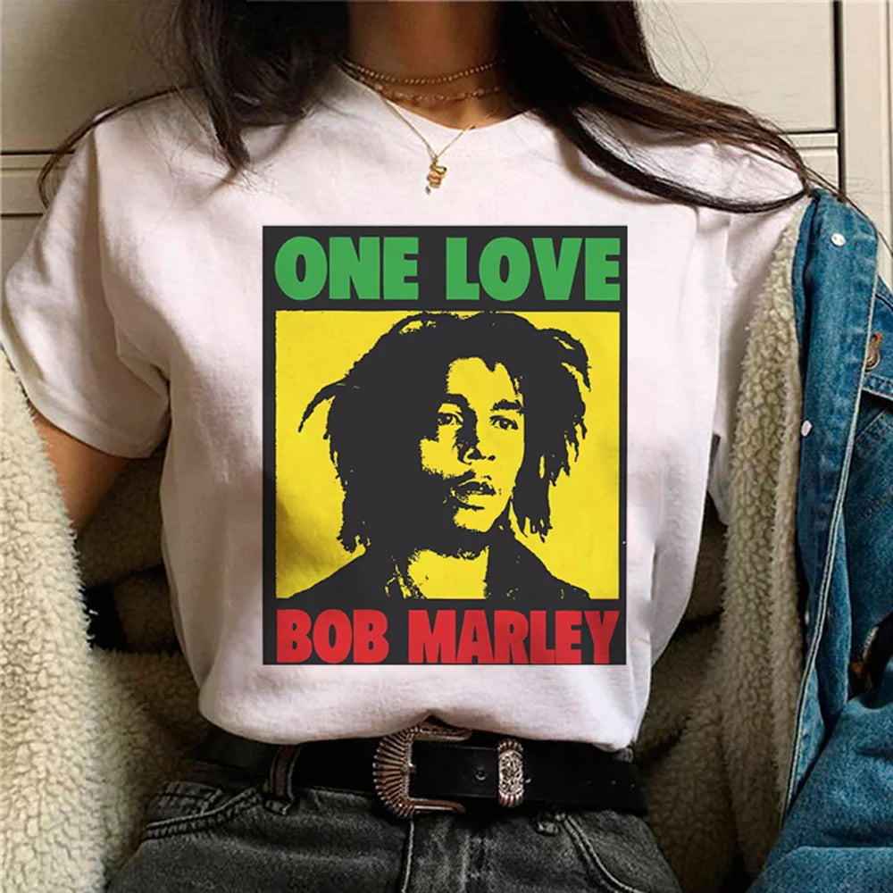 Reggae Rasta t-shirts women harajuku Tee girl anime clothing