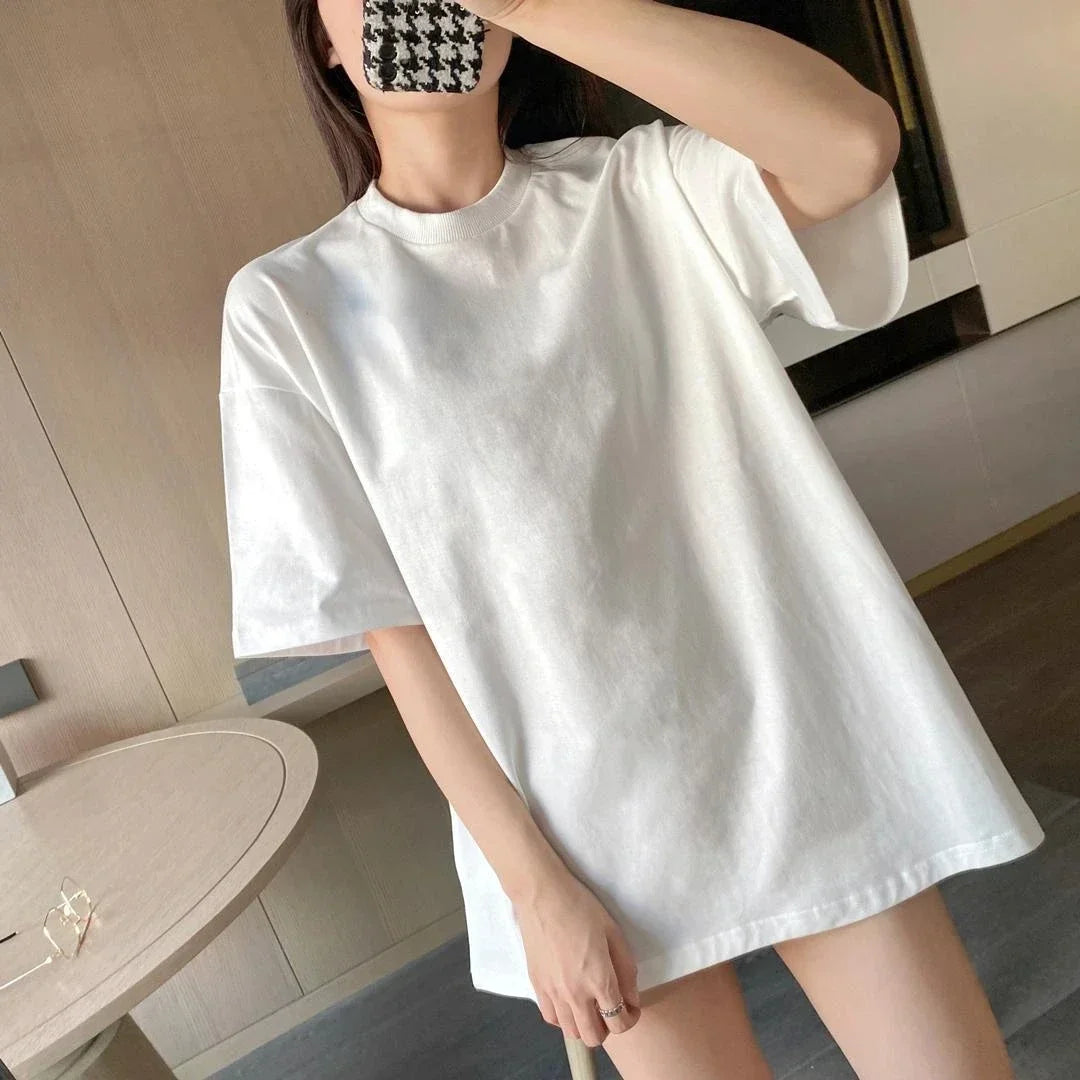 T-shirt en coton respirant de style rétro de mode chinoise grande taille tendance dessin animé chaton imprimé femmes conception ample couple décontracté