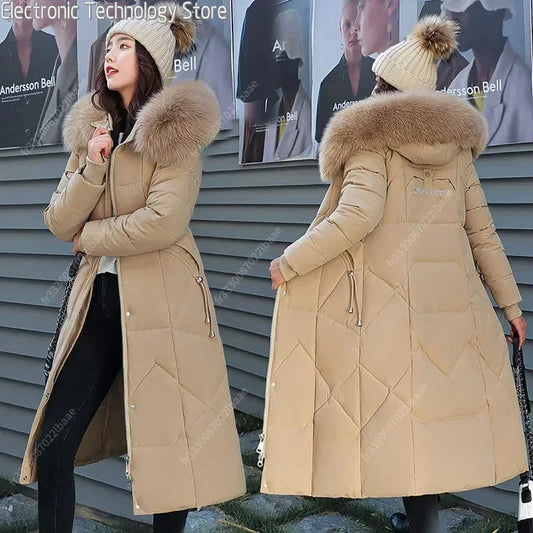 Nouveau Manteau De Neige Parkas Veste D'hiver Femmes À Capuche Col De Fourrure Parka Épais Chaud Femmes Vestes Étudiant Manteaux Femmes Vêtements