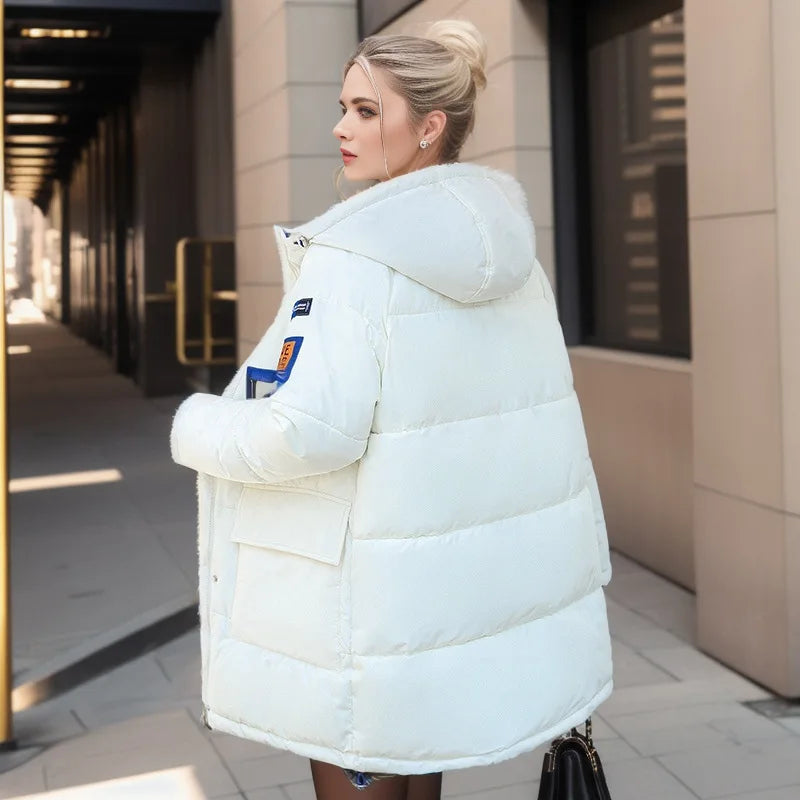 Veste parka en coton à double face pour femme, veste longue rembourrée , version coréenne de la veste parka ample BF