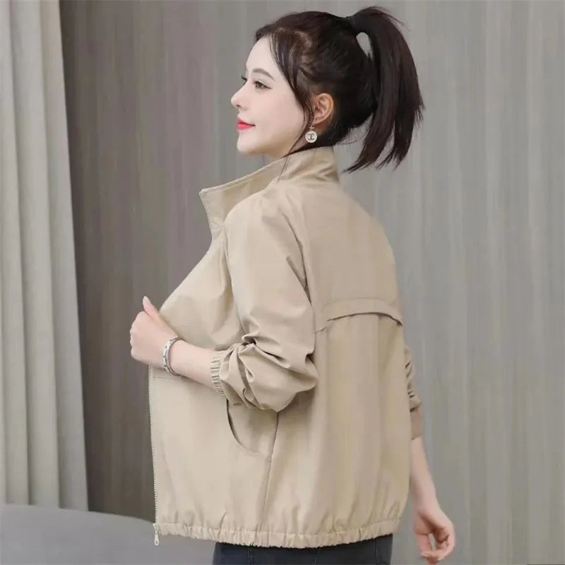 2024 New Summer Jacket Women Sun Protection Clothing Fashion Casual Zipper Thin Casual Loose Casual Loose Windbreaker Coat