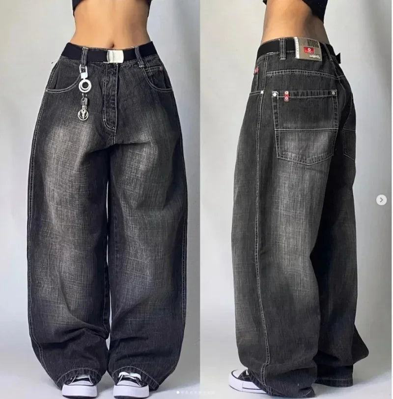 Streetwear New Y2K Women Clothing baggy Jeans Harajuku Hip Hop Street Vintage Letters Black Gothic Casual pants Skateboard Pants