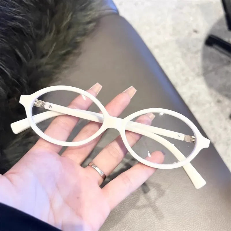 Nouvelles lunettes à monture ovale à imprimé léopard pour femmes, jolies lunettes unies anti-lumière bleue, finition optique, lunettes transparentes pour ordinateur