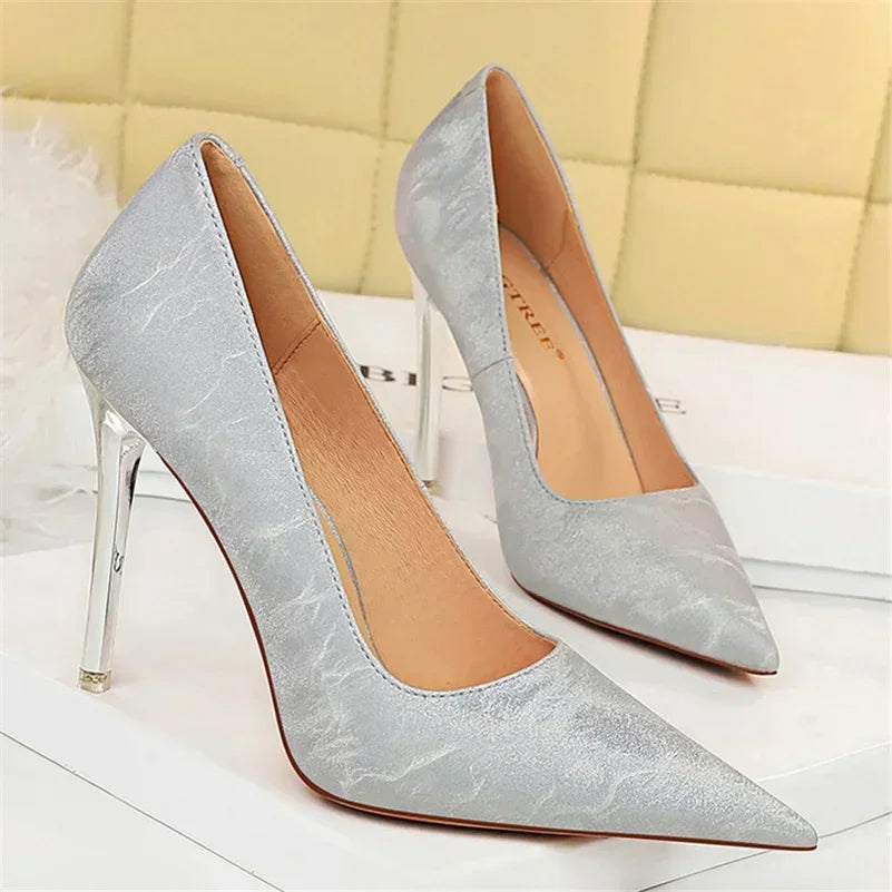 Size 34-43 Women 10.5cm High Heels Pumps Wedding Bridal Sexy Nightclub Stiletto Heels Lady Escarpins Office Party Plus Shoes