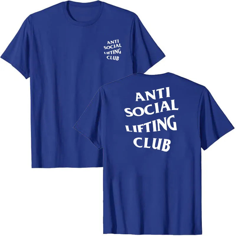 T-shirt Anti Social Lifting Club Exercice Fitness Sports Lettres Imprimées Dictons T-shirt Graphique Hauts Basiques Chemisiers À Manches Courtes