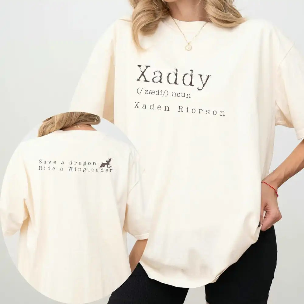 Retro Xaden Riorson Xaden Fourth Wing Shirt Rebecca Yarros Apparel Unisex Tee Cotton Shirt Fantasy Apparel Y2K Top Streetwear