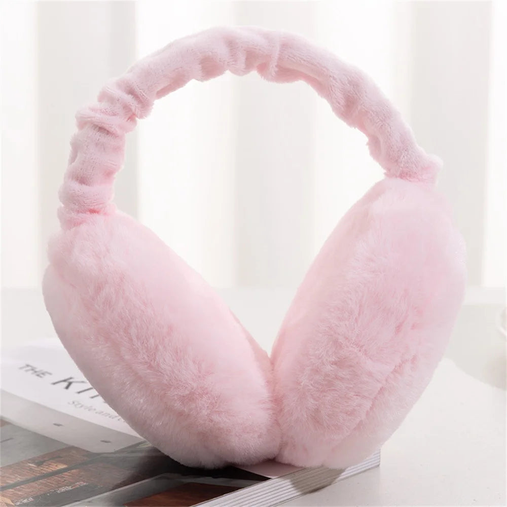 Winter Warm Plush Earmuffs for Women Girls Children Riding Ski Ear Protection Cartoon Cute Cat's Ears Fur Soft Cashmere Earflaps