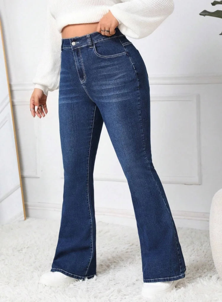 Nouvelles Femmes Taille Haute Boot Cut Jeans Mode Slim Fit Stretch Papillon Brodé Flare Jeans Pantalon Skinny