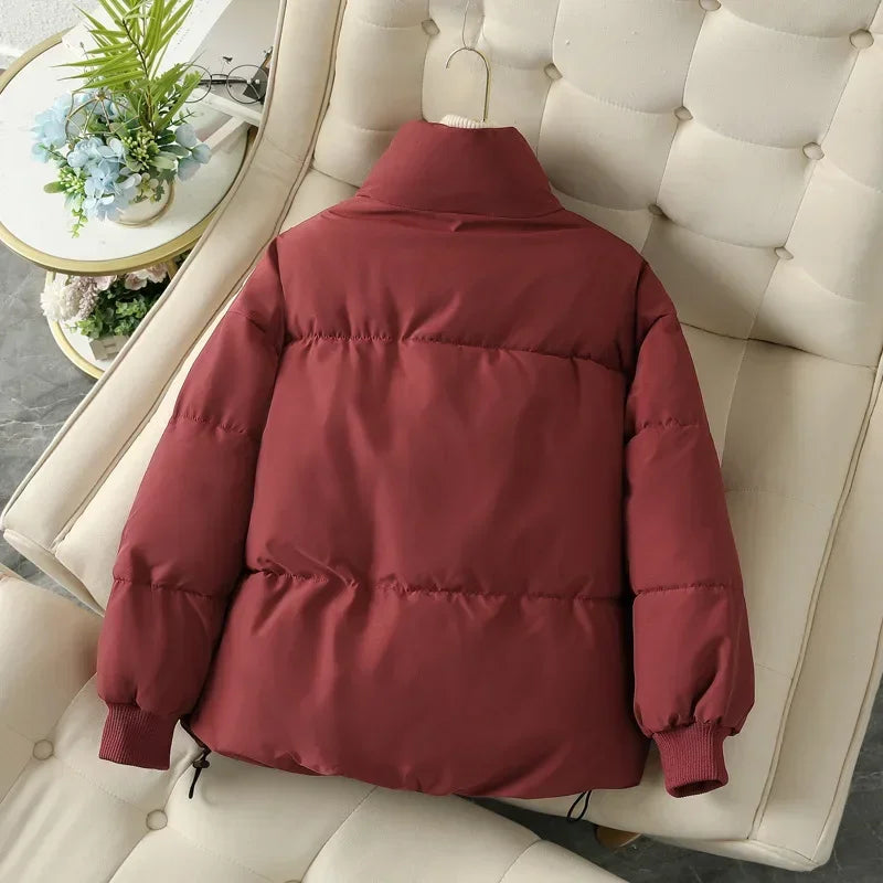 Parkas Femmes Manteau Veste Automne Hiver Garder Au Chaud Doudoune Col Montant Harajuku Vêtements D'extérieur Lâche Gilet Rembourré Coréen Automne 2025