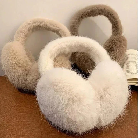 Blue Furs Faux Mink Earmuffs Women's Winter Plush Ear Warm Cycling Skiing Cold Earmuffs Earbags Sweet Girl All-match Commuting