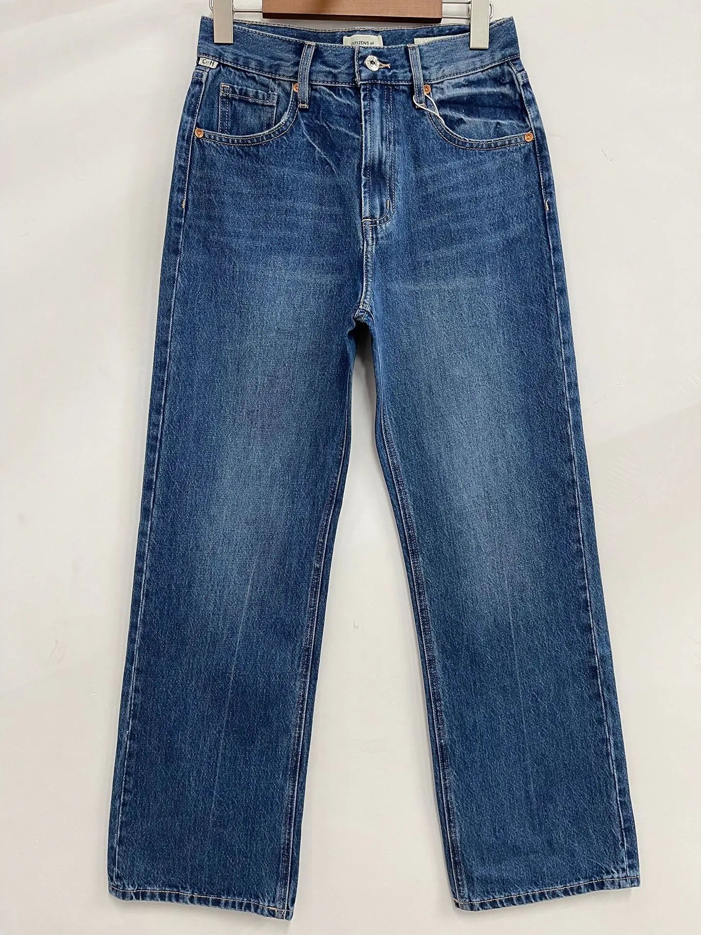 Women jeans High-waist non-elastic wide leg flare denim trousers 2023 new