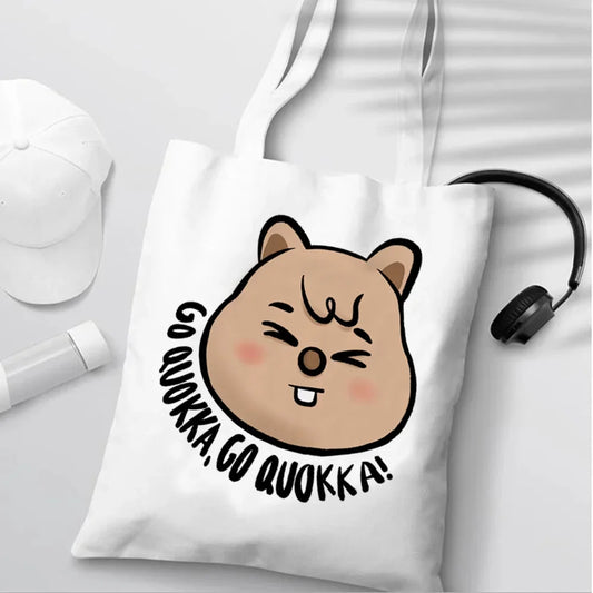 quokka shopping bag grocery cotton handbag shopping shopper bag reciclaje sac cabas woven fabric sac toile