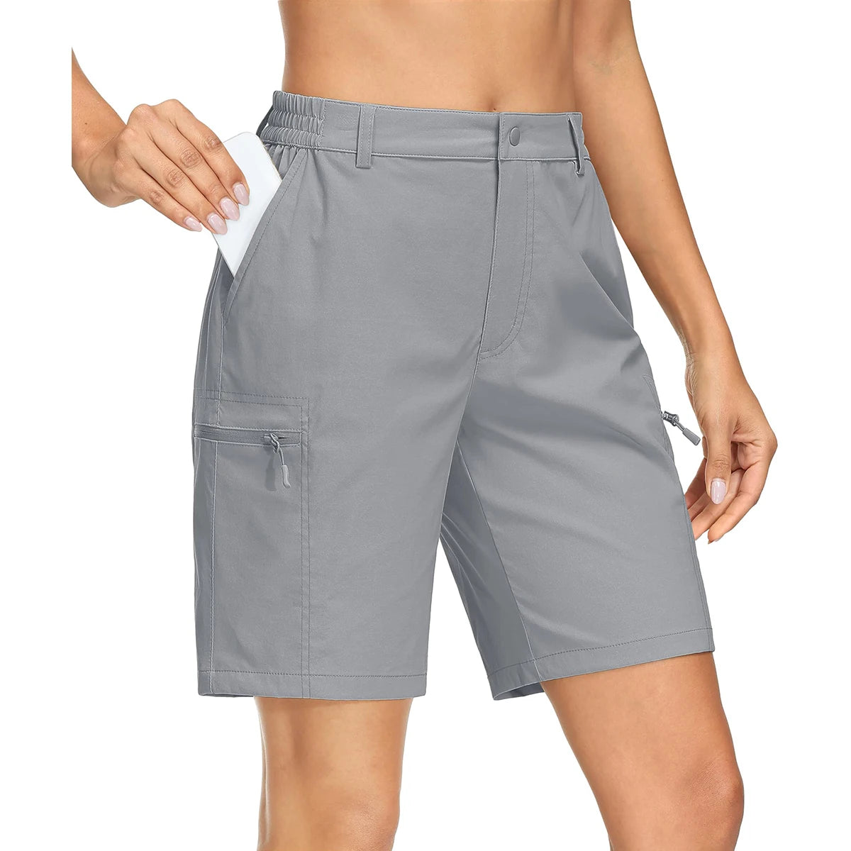 MAGCOMSEN Women's Straight Shorts 4 Pockets Waterproof Quick Dry Lightweight Hiking Travel Summer Everyday Female Shorts