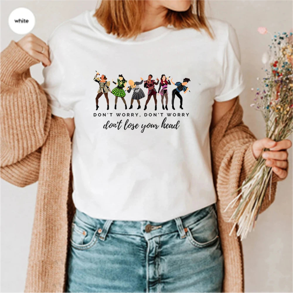 Six The Musical Lyrics T-Shirt Retro One of A Kind Shirt No Category Tshirt Six Musical Tee Unisex Short Sleeves Tops