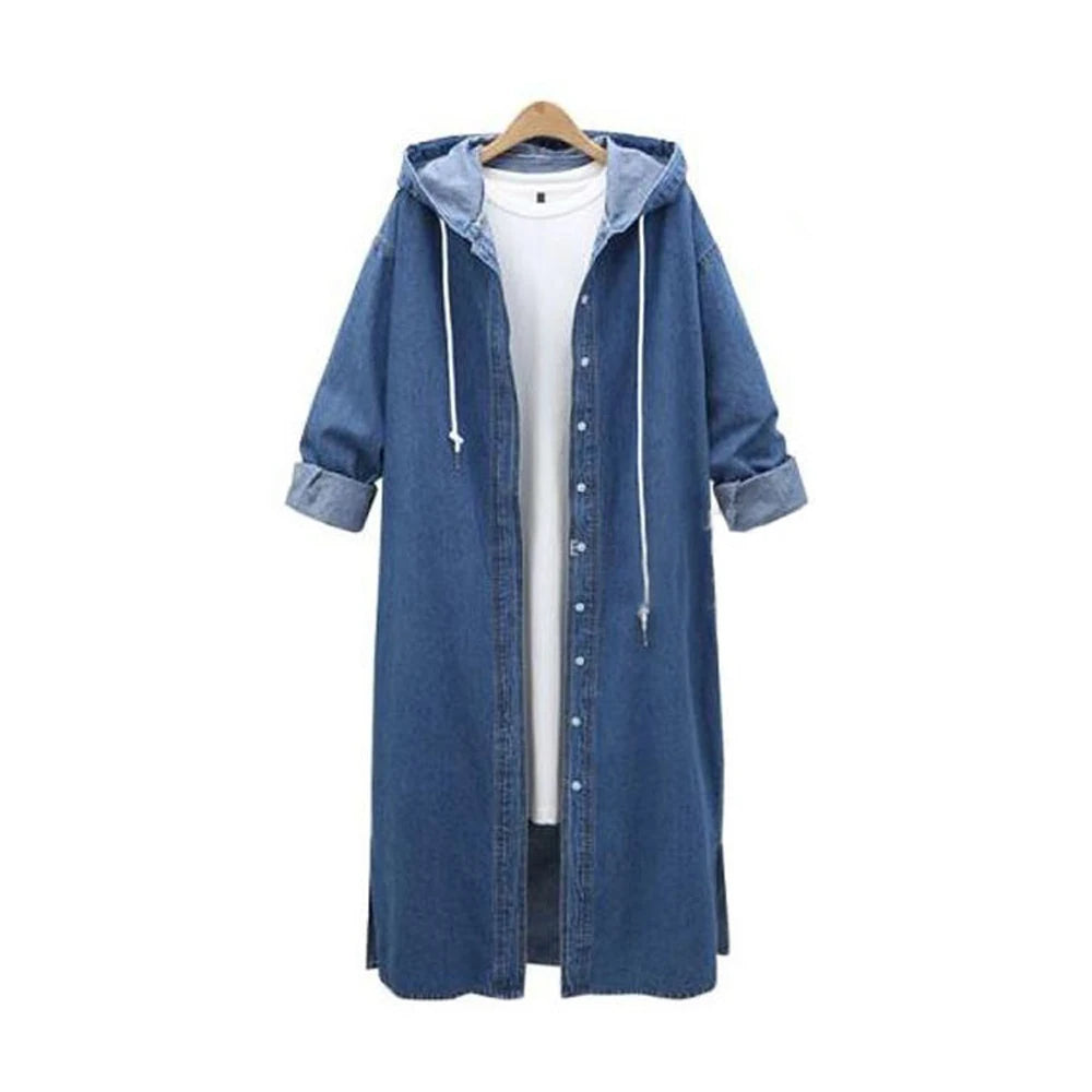 Nouveau Trench Couleur Unie À Lacets Femmes Veste Automne Mode Denim Vestes Lavé Jeans Manteau Femme Col Veste D'extérieur