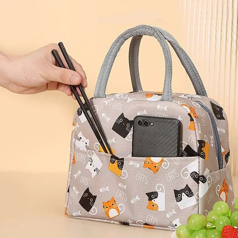 Lunch Bag Handle Insulation Cooler Bag for Women Kid Lunch Box Picnic Travel Portable Food Storage Breakfast Thermal Food Bag