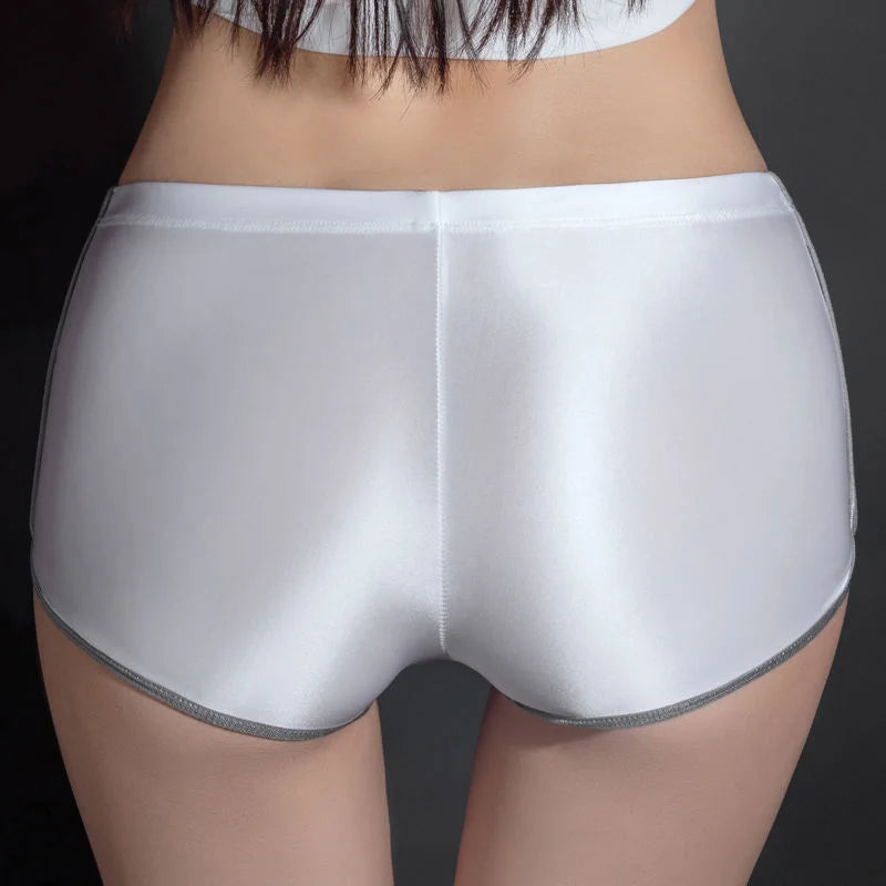 Summer Spring Glossy Women Shorts Elastic Briefs Underpant Women Boxer Panties