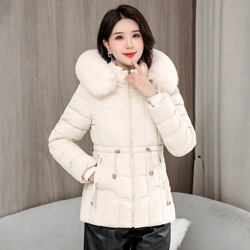 Nouvelle Doudoune Femme Parkas Mode Haute Qualité Chaud Coton Rembourré Manteau Dames Manteau Court À Capuche Survêtements Hauts